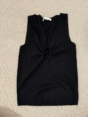 Mango Black Knit Top